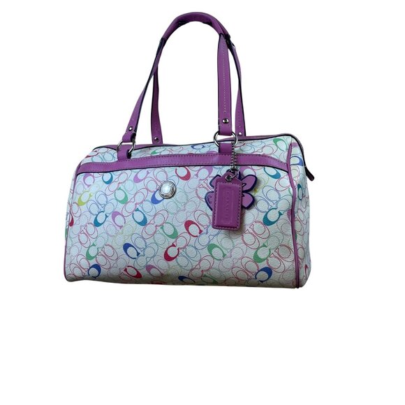 Coach Signature Tote with Pink and Multicolor Design - Picture 13 of 15